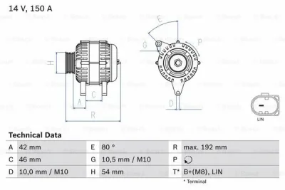 0 986 084 230 BOSCH Генератор