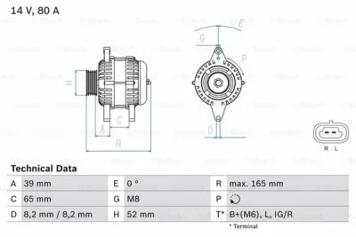 0 986 084 370 BOSCH Генератор