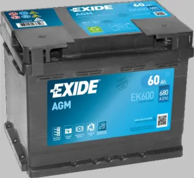 Стартерная аккумуляторная батарея EXIDE EK600