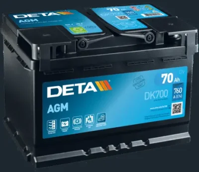 Стартерная аккумуляторная батарея DETA DK700