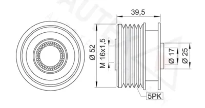 622049 AUTEX Механизм свободного хода генератора