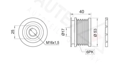 654319 AUTEX Механизм свободного хода генератора