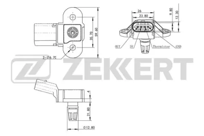 SE-1030 ZEKKERT Датчик, давление во впускной трубе