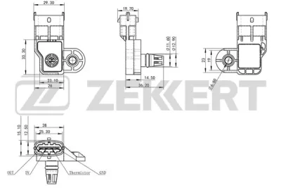 SE-1040 ZEKKERT Датчик, давление во впускной трубе