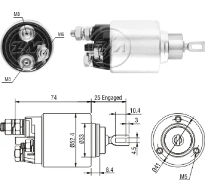 Тяговое реле, стартер ZM ZM 1-381