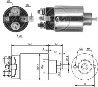 ZM 695 ZM Тяговое реле, стартер