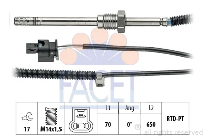 22.0069 FACET Датчик, температура выхлопных газов