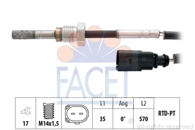 22.0318 FACET Датчик, температура выхлопных газов
